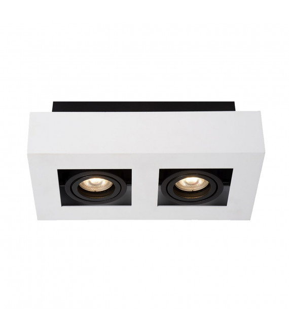 Casemiro modern spot ceiling light White black 2 bulbs