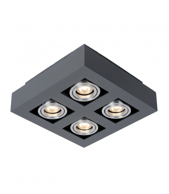 Plafoniera moderna Casemiro in alluminio nero