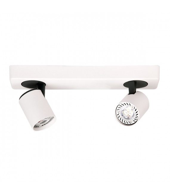 Spot moderne Elvira Blanc sable, noir sablé hauteur 14 Cm
