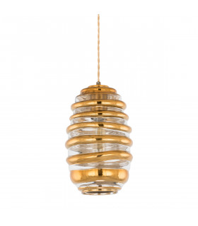 Suspension classique Ananta Cuivre, miel 1 ampoule