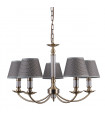 Classic suspension Zanobi Antique bronze, gray lampshade