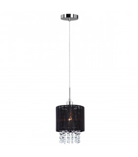 Lámpara colgante de cristal Astra BK Cromo, negro