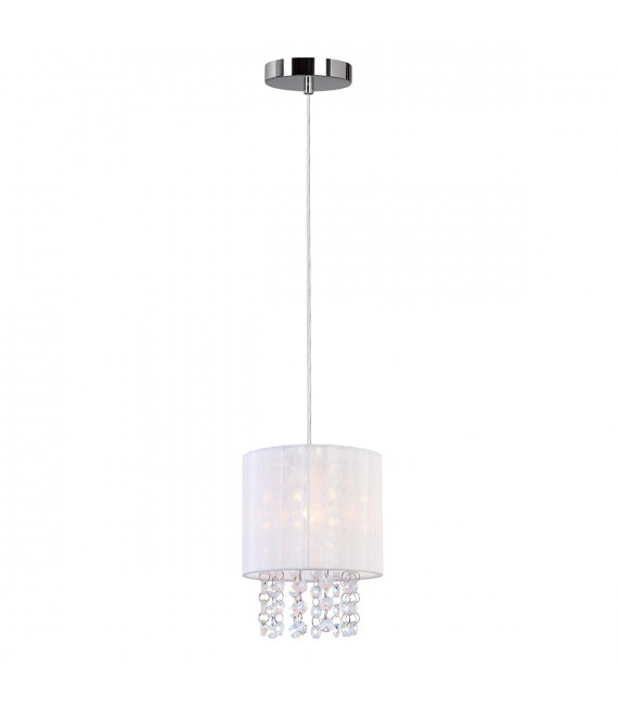 Lámpara colgante de cristal Astra WH Cromo, blanco