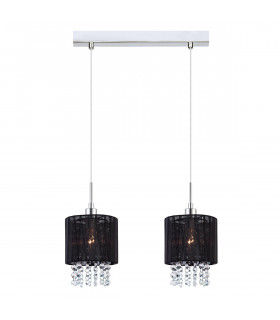 Lampada a sospensione in cristallo Astra BK Cromo, nero