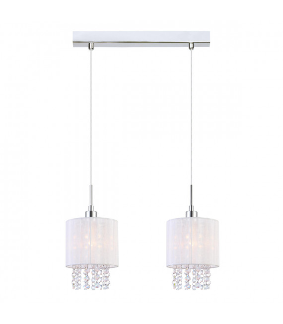 Suspension en cristal Astra WH Chrome, blanc 2 ampoules