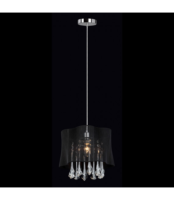 Cali Chrome crystal pendant lamp, black