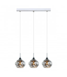 Suspension en cristal Ritmo Chrome 3 ampoules