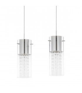 Suspension en cristal Marqu Chrome 2 ampoules