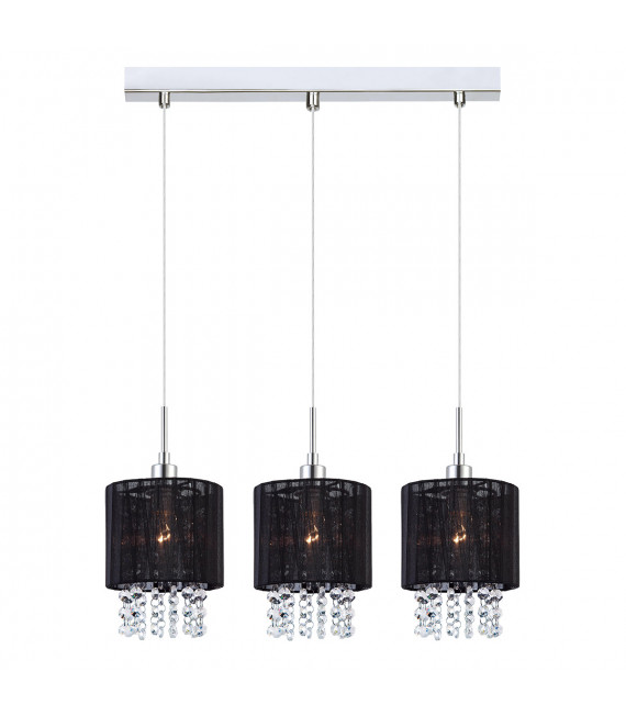 Suspension en cristal Astra BK Chrome, noir en tissu
