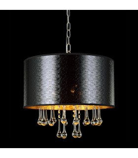 Lámpara colgante de cristal Sasha Chrome, negro