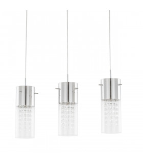 Suspension en cristal Marqu Chrome 3 ampoules