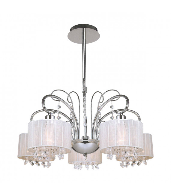 Suspension en cristal Span Chrome 5 ampoules