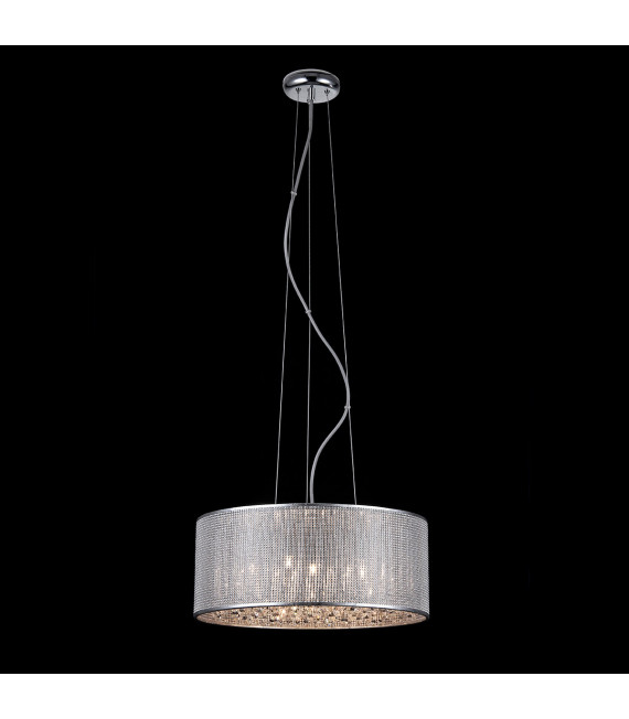 Quartz II crystal pendant lamp Chrome and metal