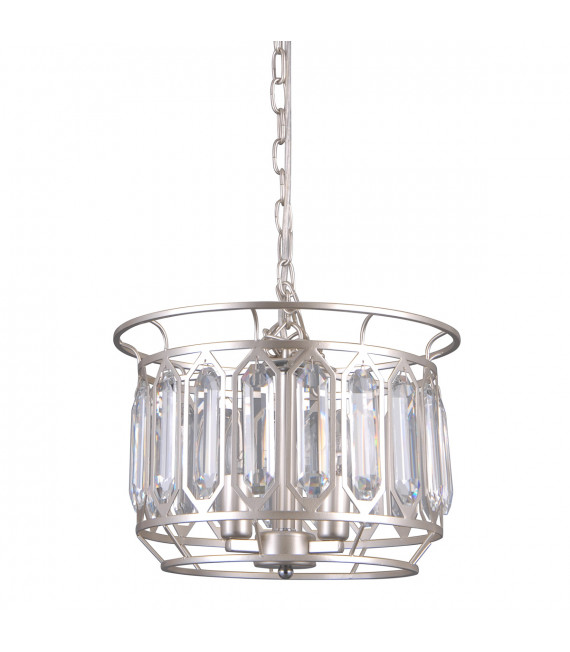 Lámpara colgante de cristal Priscilla Champagne plata