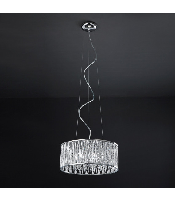 Lampada a sospensione in cristallo Vanessa Chrome