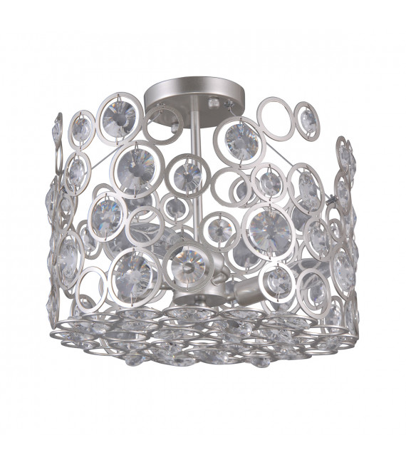 Lámpara colgante de cristal Champagne Nardo plata