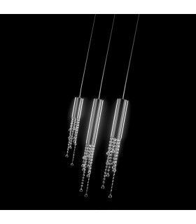 Larix Chrome 3-light crystal pendant light