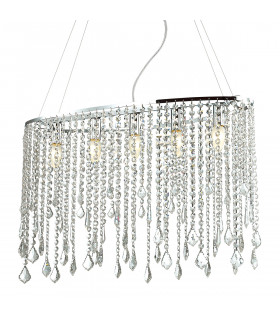 Kaas Chrome 5-light crystal pendant light