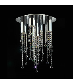Larix Chrome crystal pendant lamp, height 55 Cm