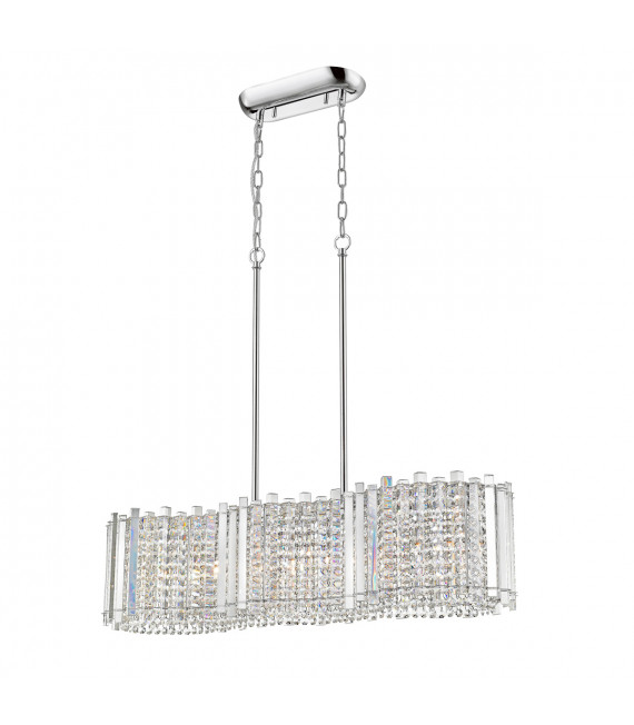 Carla Chrome Kristall Pendelleuchte, transparent