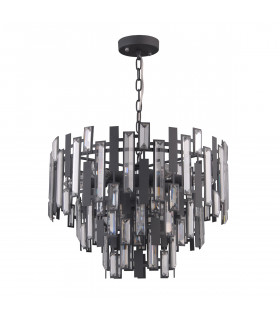 Lukas Kristall Pendelleuchte Schwarz, Satin