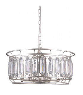Kristall Pendelleuchte Priscilla Champagner Silber