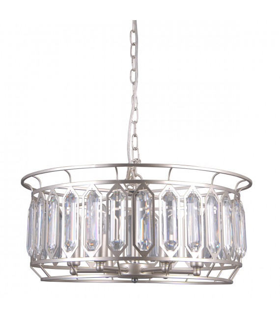 Kristall Pendelleuchte Priscilla Champagner Silber