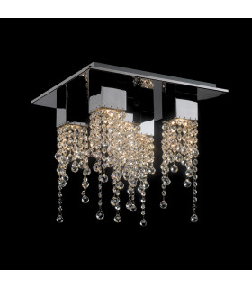 Suspension en cristal Larix Chrome, 5 ampoules