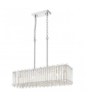 Lampada a sospensione in cristallo Carla Chrome, trasparente