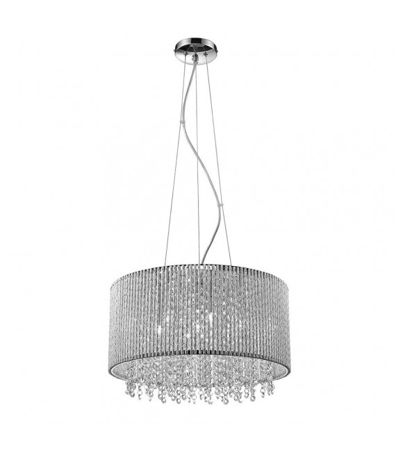 Lámpara colgante de cristal Anabella plata