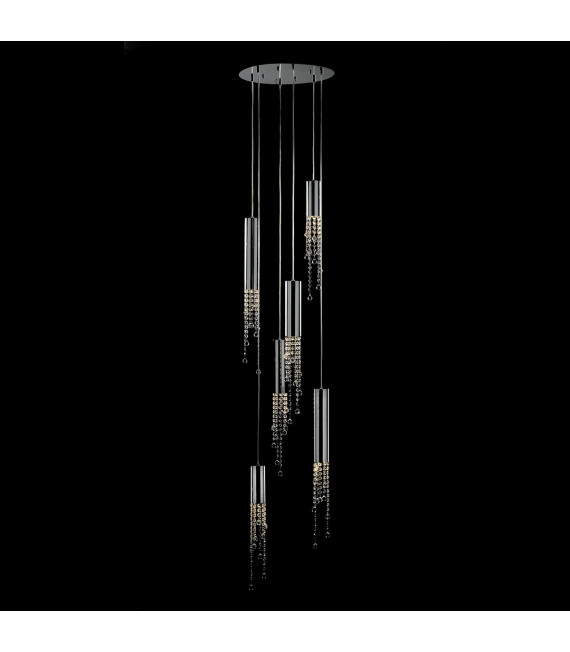 Lámpara colgante de cristal cromado Larix