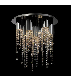 Lampada a sospensione in cristallo Larix cromato