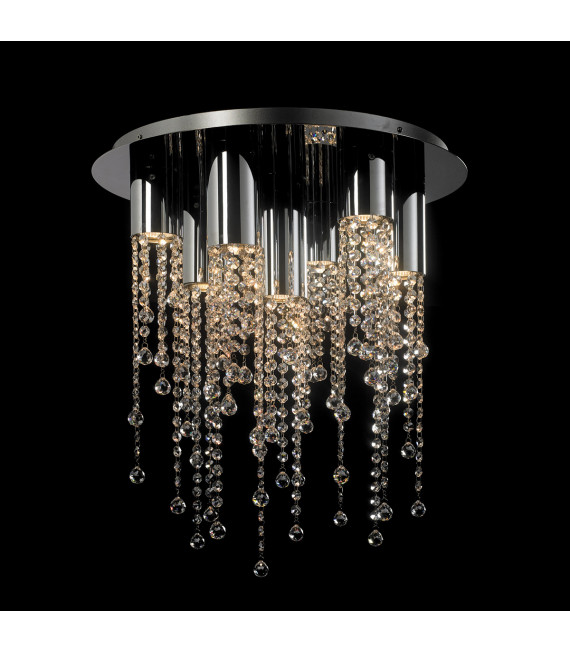 Lámpara colgante de cristal cromado Larix