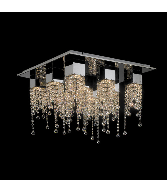Suspension en cristal Larix Chrome, métal