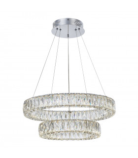Lampada a sospensione in cristallo Perla Chrome