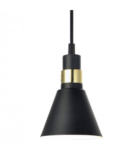 Industrie- und Retro-Pendelleuchte Biagio Matt schwarz, gold