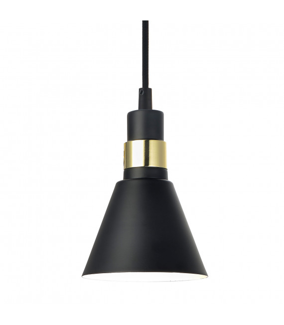 Industrial and retro pendant lamp Biagio Matt black, gold