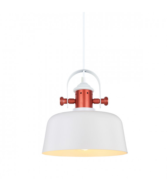 Lampada a sospensione industriale e retrò Elysia bianca