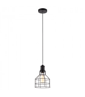 Suspension industrielle et rétro Synthia Noir hauteur 26 Cm