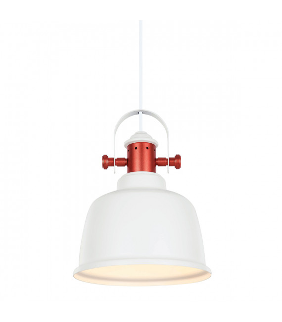 Industrial and retro pendant light Treppo White, copper