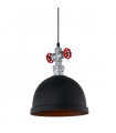 Suspension industrielle et rétro Mokka Noir argent