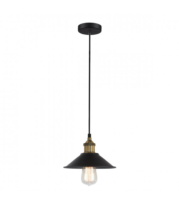 Industrial and retro pendant light Kermio Black in metal