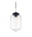 Industrial and retro pendant light Tube Noir with transparent lampshade