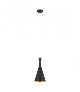 Industrie- und Retro-Pendelleuchte Pedro Black, Messing