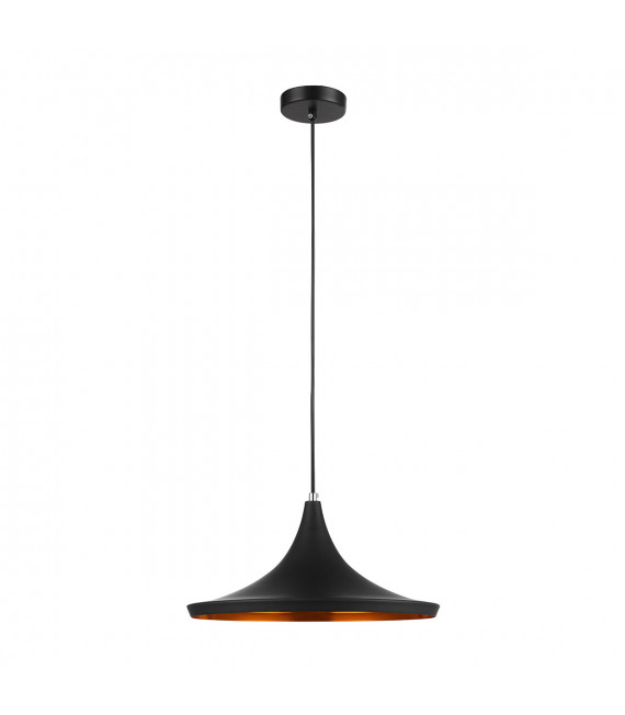 Lampada a sospensione industriale e retrò Pedro Black, ottone