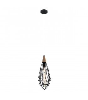 Lampada a sospensione industriale e retrò Maelle Black