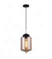 Industrial and retro pendant light Tube Noir with shiny lampshade