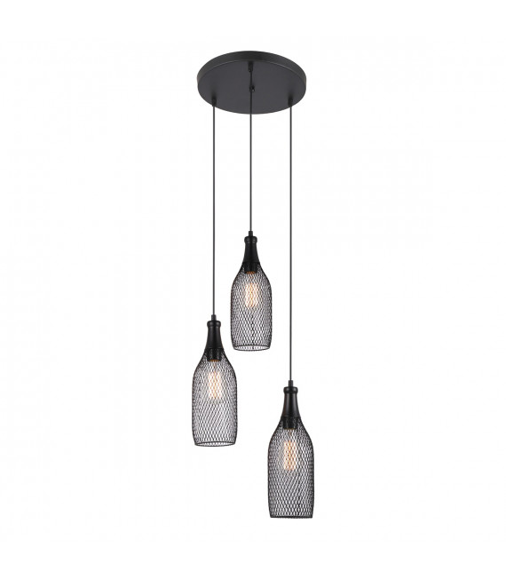 Industrial and retro Julienne Black metal pendant lamp