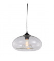 Industrial and retro suspension Valio Black with transparent lampshade