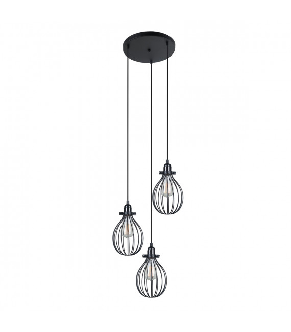 Lampada a sospensione industriale e retrò Lesto Black